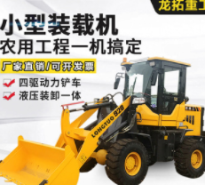 龍拓直供加高臂型鏟車建筑工地農(nóng)用全新型輪式小型柴油裝載機包郵