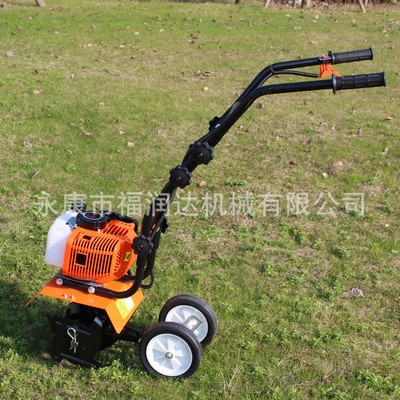 小型手推式松土機微型汽油除草機翻土機多功能家用農(nóng)用旋耕微耕機