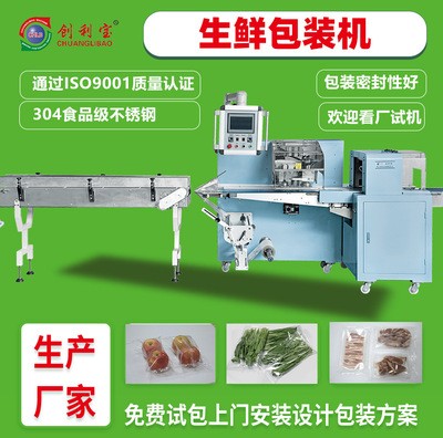 大型生鮮食品枕式包裝機(jī)水果蔬菜肉類自動食品包裝機(jī)械設(shè)備廠家