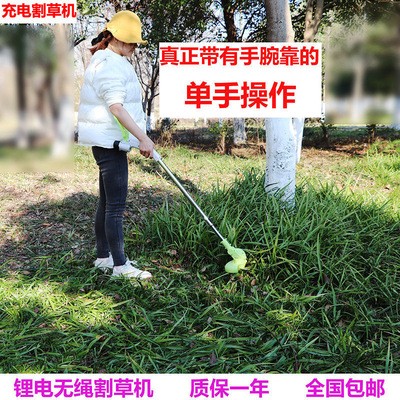 四輪草坪機(jī) 充電式割草機(jī) 無繩電動園藝工具草坪剪