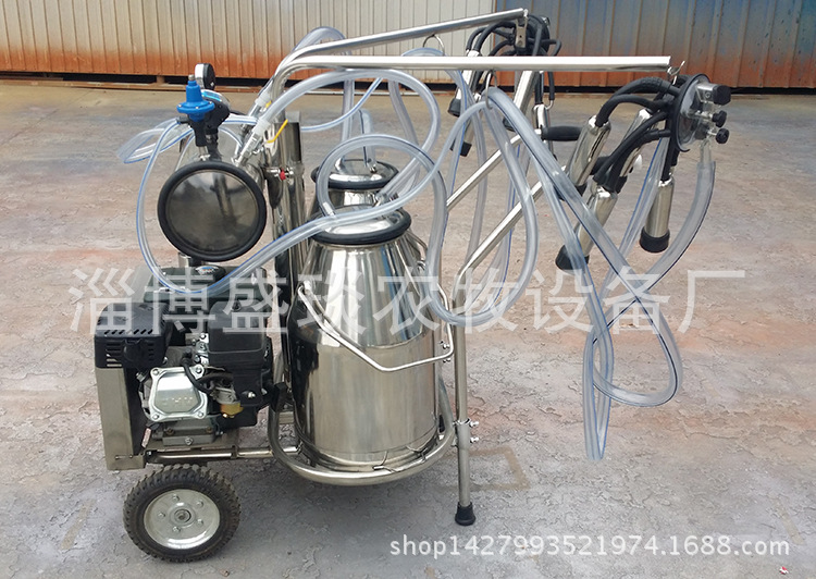 YQⅡ型汽油機(jī)真空泵式雙桶奶牛移動(dòng)擠奶機(jī)