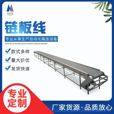 安徽合肥廠家定制小型鏈板線輸送機 網(wǎng)帶流水線 物流運輸線體定制