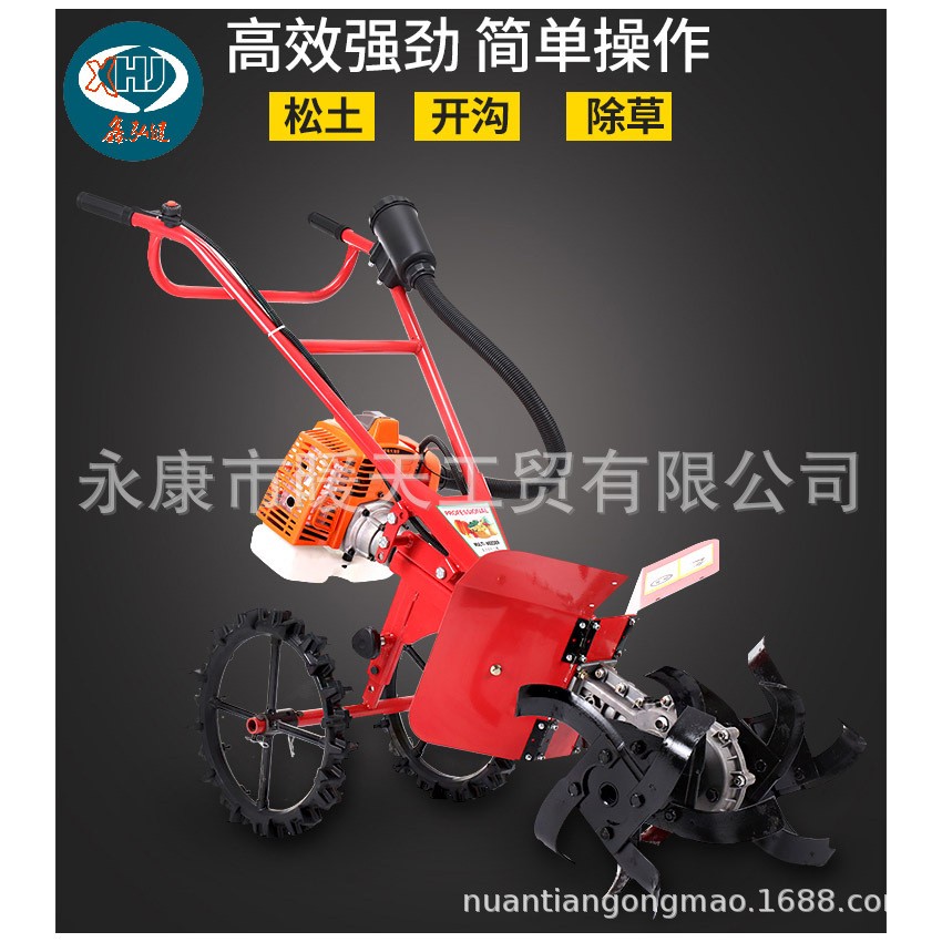 廠家直供家用二沖汽油3.2HP小型開溝機,微耕機，四沖汽油動力可選