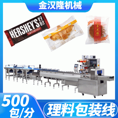 廠家直供袋裝餅干包裝機(jī) 面包蛋糕全自動(dòng)包裝機(jī) 巧克力理料 包裝線