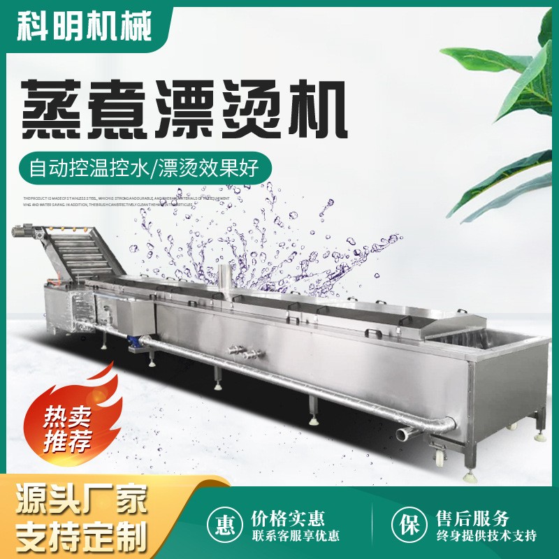 全自動(dòng)扇貝蒸煮漂燙機(jī) 魚(yú)豆腐漂燙設(shè)備 四喜丸子漂燙流水線