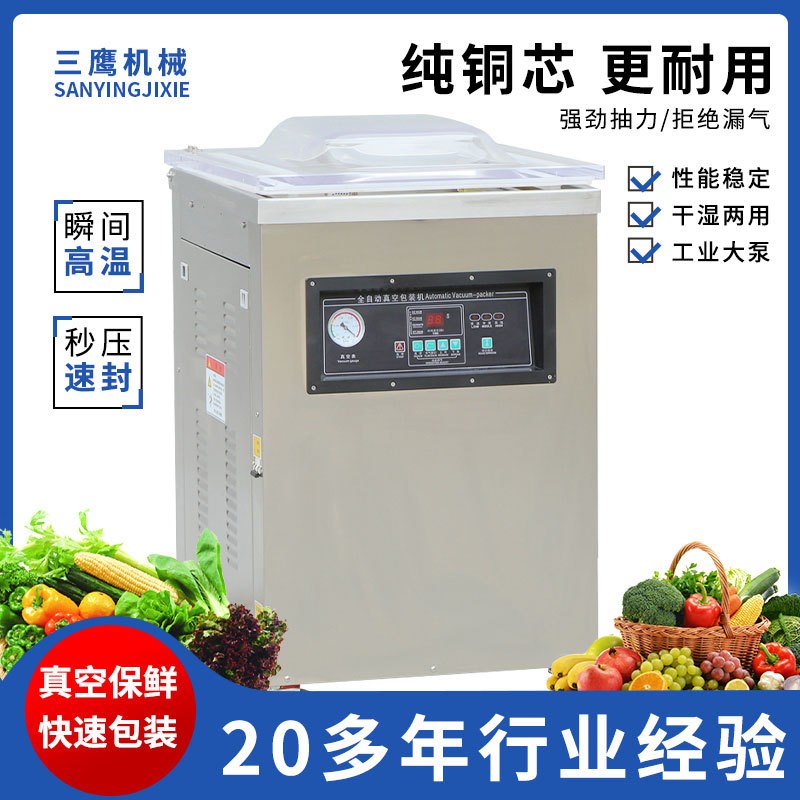 單室真空包裝機蔬菜食品小型打包機商用全自動抽真空密封封口機