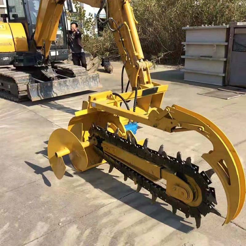 電力埋線纜用挖掘機(jī)配開溝機(jī) 液壓挖溝機(jī)價格 挖掘機(jī)改裝開溝機(jī)