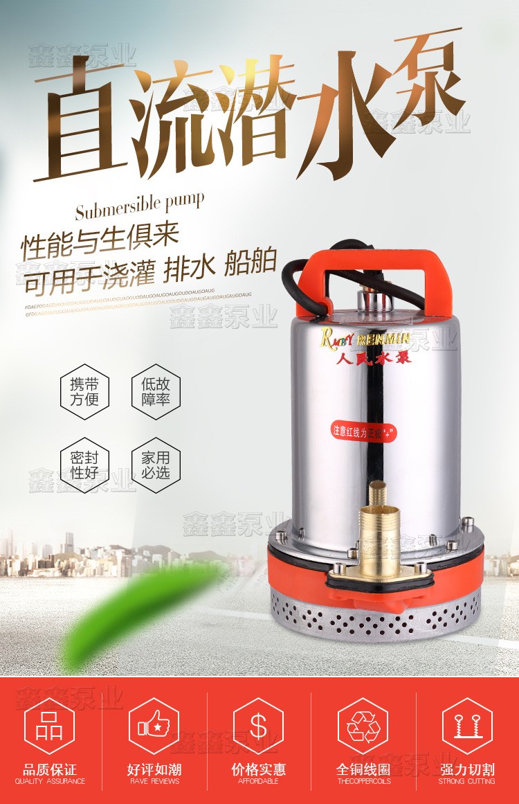 家用12V24V48V60V72伏直流潛水泵農(nóng)用電瓶抽水機(jī)高揚(yáng)程電動(dòng)車(chē)水泵