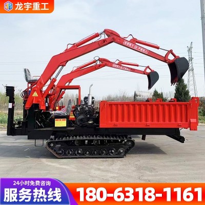 山區(qū)沼澤用橡膠履帶四不像隨車(chē)挖 6噸多功能全地形自卸履帶運(yùn)輸車(chē)