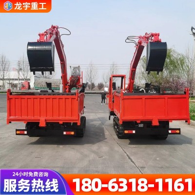 隨車(chē)挖全地形中小型運(yùn)輸車(chē) 多功能履帶吊挖一體機(jī)泥地行走隨車(chē)挖