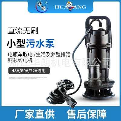 電瓶車直流無刷污水泵48V-72V電動車抽水機(jī) 高揚程潛水泵澆花澆菜