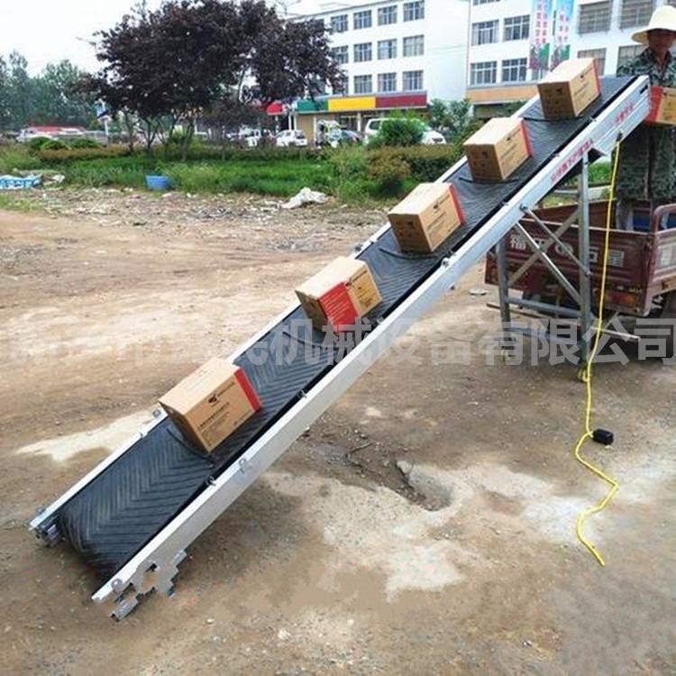 河北手搖升降皮帶輸送機(jī) 裝車卸貨輸送帶 糧食水泥化肥上料機(jī)