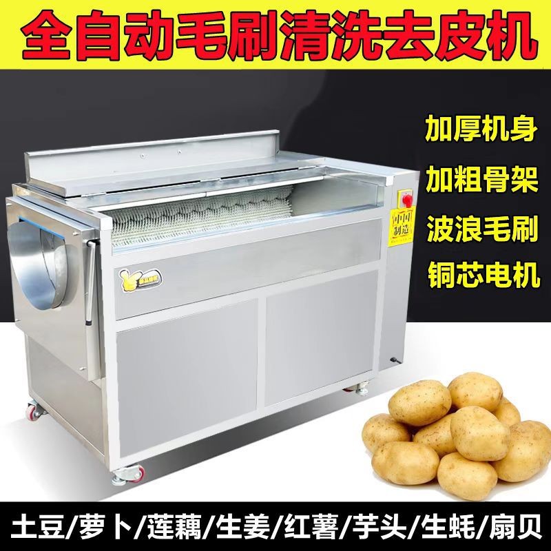 全自動毛輥清洗機(jī)花生紅薯芋頭生姜土豆清洗去泥去皮機(jī)生蠔清洗機(jī)