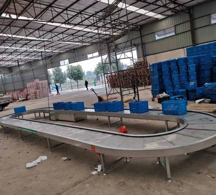環(huán)形輸送機 車間流水線傳送帶運行穩(wěn)定 循環(huán)運轉(zhuǎn)工作 水果包裝挑選