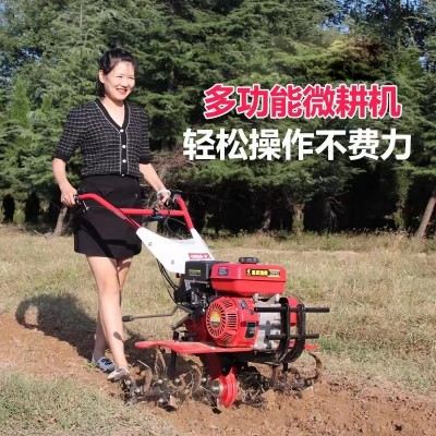 批發(fā)多功能汽油微耕機(jī) 小型兩驅(qū)旋耕機(jī) 農(nóng)用開溝起壟犁地 除草神器