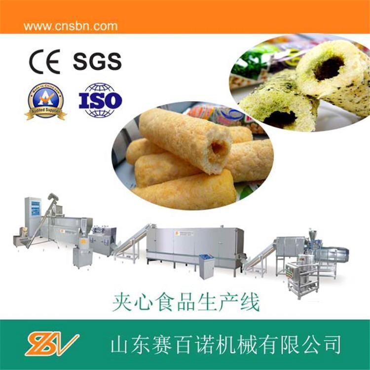雙螺桿夾心休閑食品生產(chǎn)設備 山東賽百諾 膨化休閑小食品設備