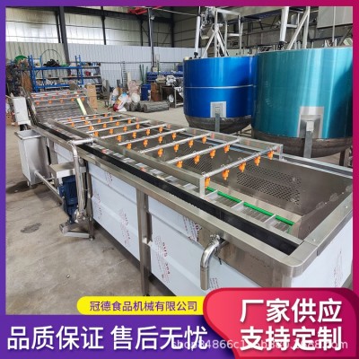 全自動果蔬氣泡清洗機(jī)玉米西藍(lán)花水果凈菜清洗加工流水線食品機(jī)械